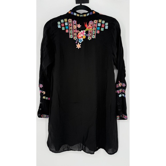 JOHNNY WAS TUNIC EMBROIDERED SHIRT DRESS BUTTON DOWN SMALL - Picture 8 of 10